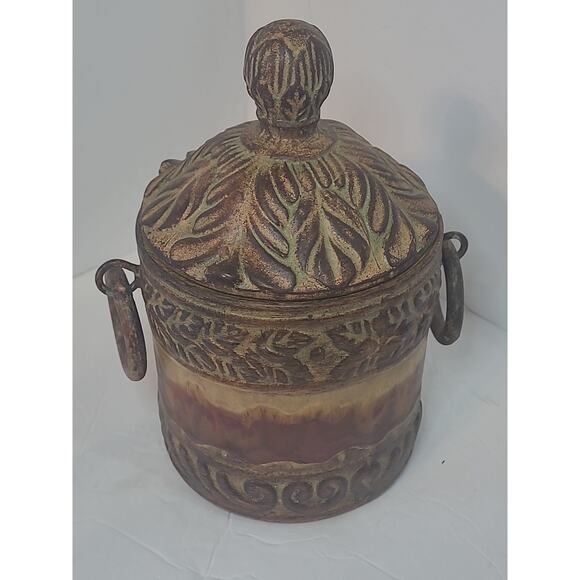 Uttermost Famous Pottery Hand Crafted Vintage Canister Jar Pot With Lid Retired - Picture 5 of 16